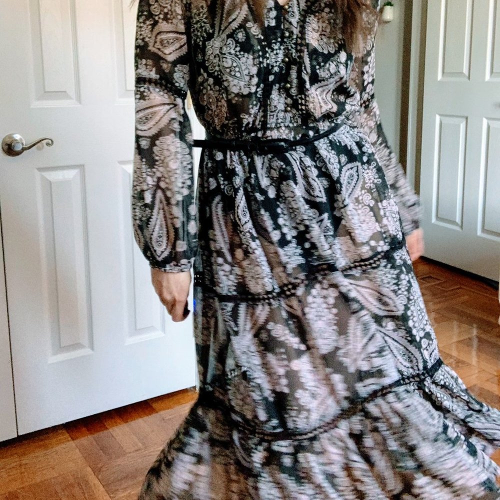 sheer boho midi dress